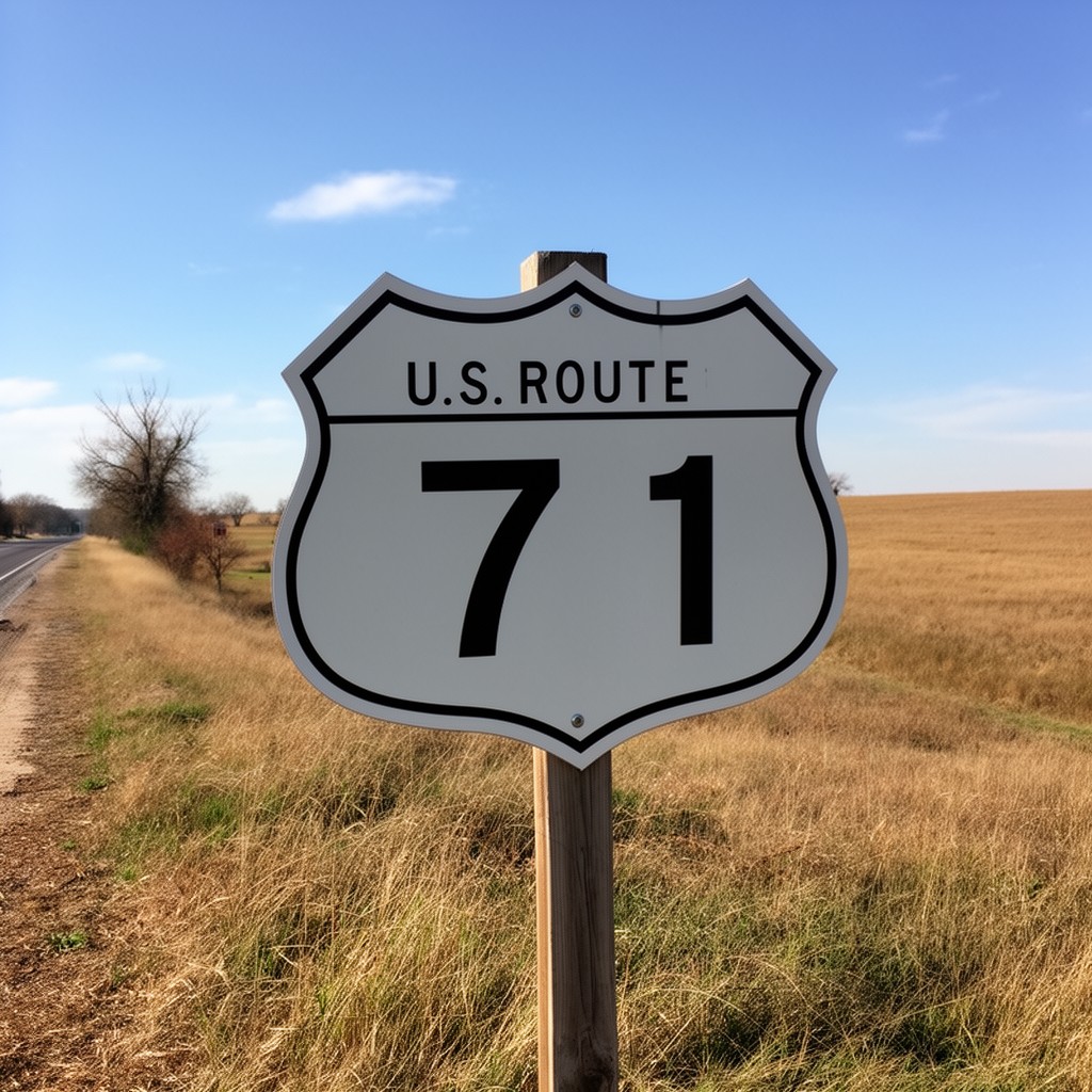 AI-generated illustration of U.S. Route 71 (nearby)