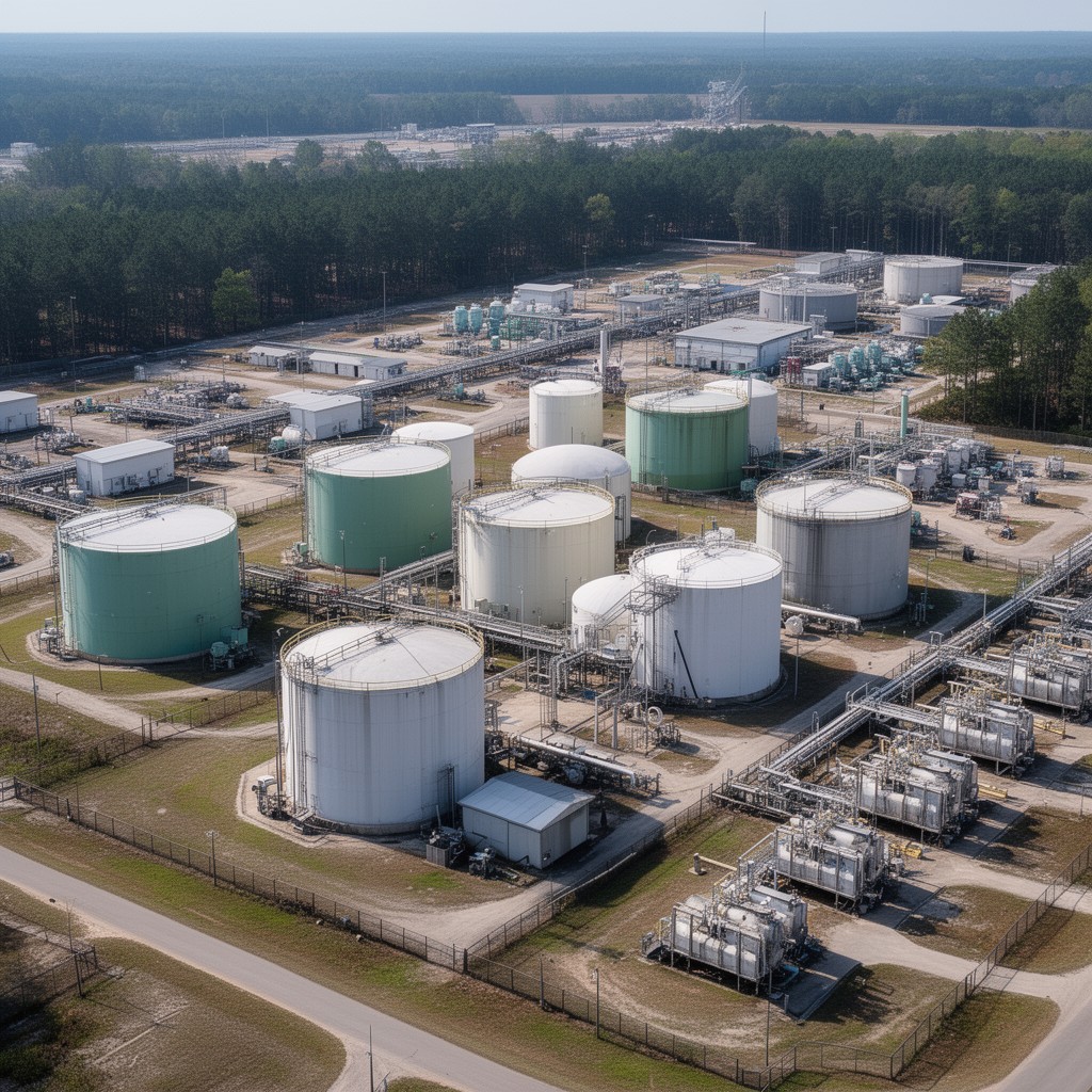 AI-generated illustration of F Area Tank Farm