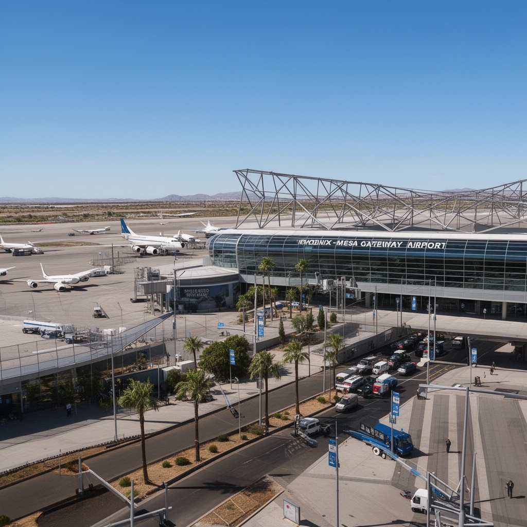 AI-generated illustration of Phoenix–Mesa Gateway Airport