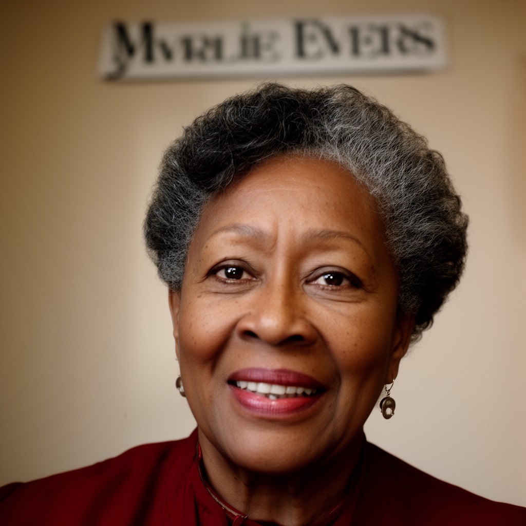 AI-generated illustration of Myrlie Evers