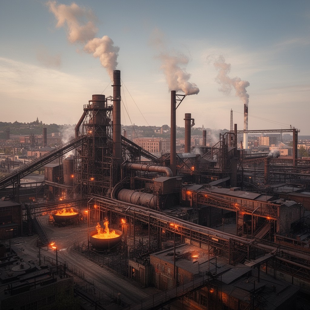 AI-generated illustration of Homestead Steel Works