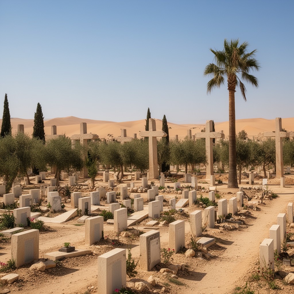 AI-generated illustration of Italian War Cemetery