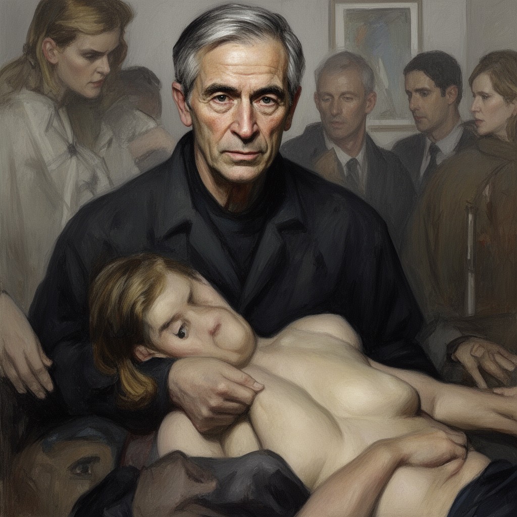 AI-generated illustration of Lucian Freud
