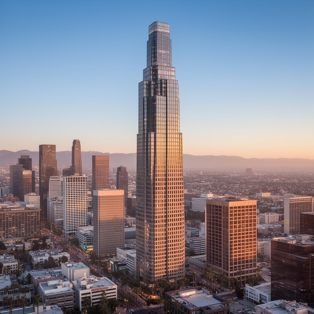 AI-generated illustration of Wilshire Grand Center