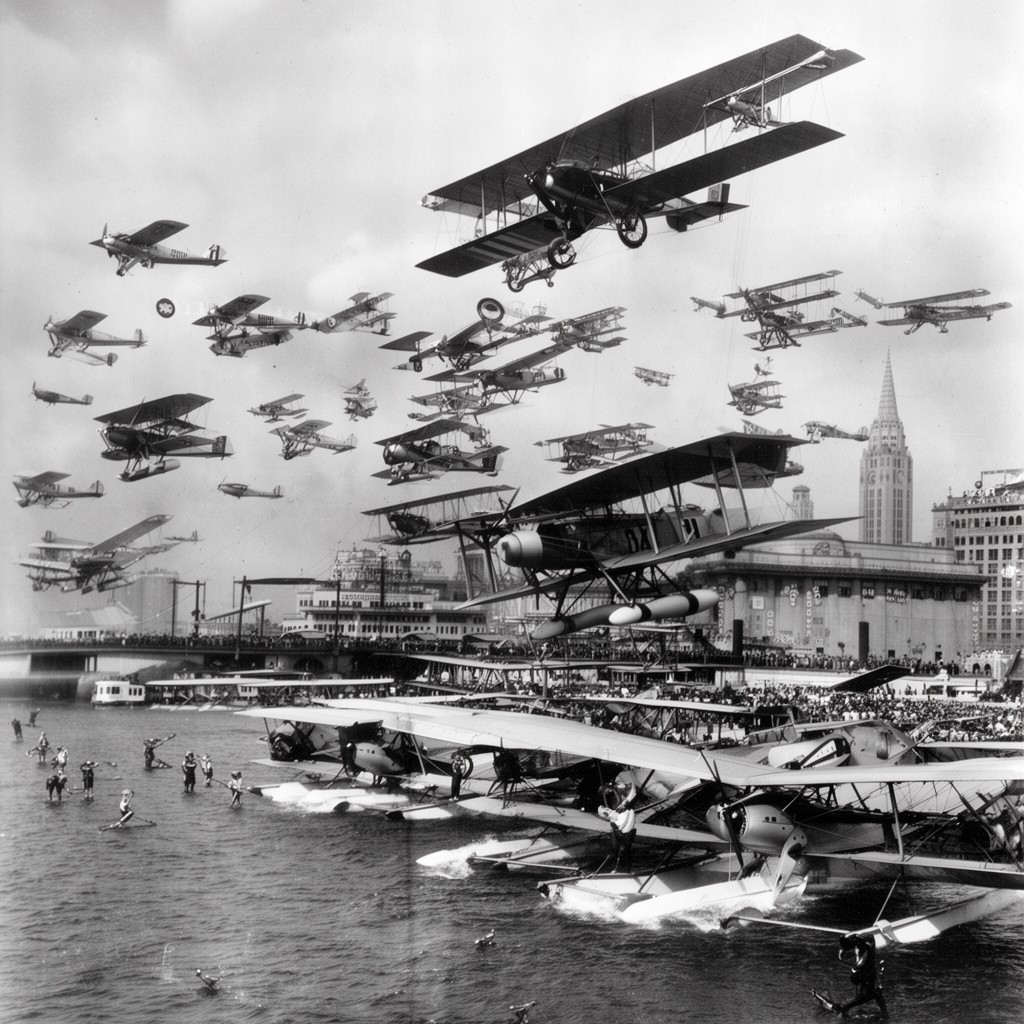 AI-generated illustration of Chicago flight of 1933