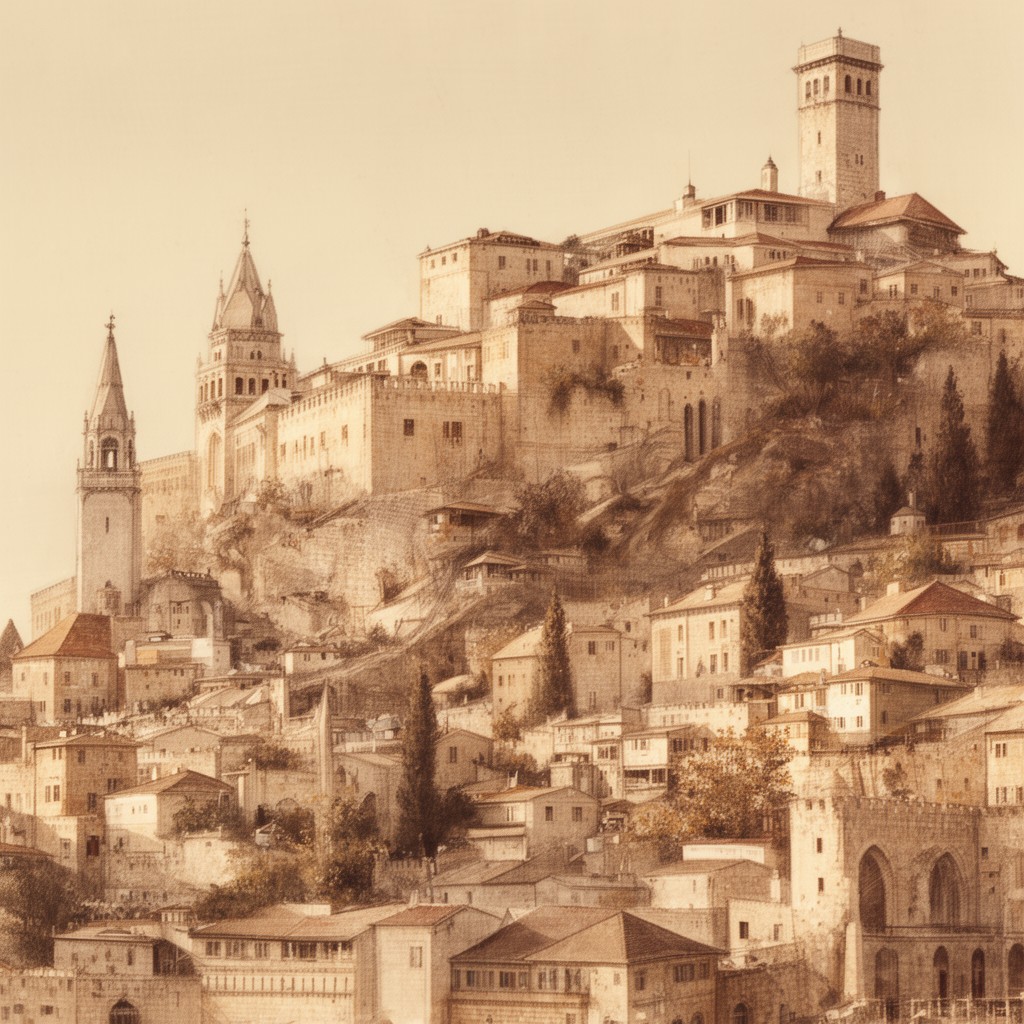 AI-generated illustration of Four Holy Cities of Judaism