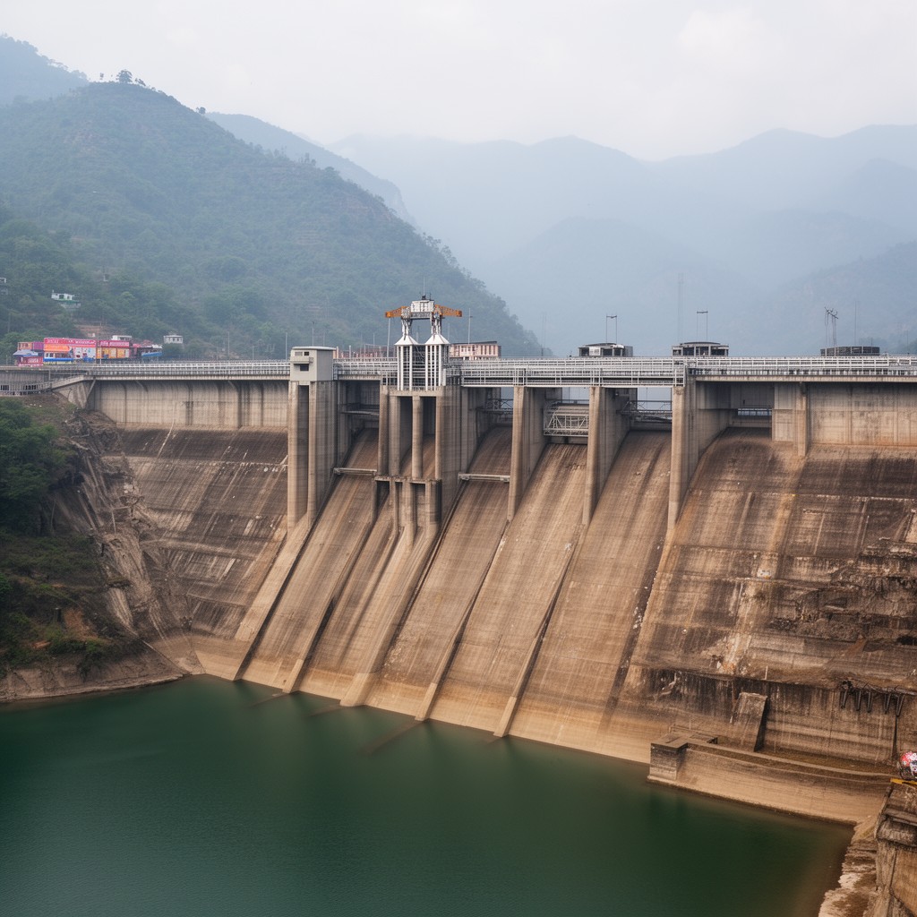 AI-generated illustration of Bhakra Dam
