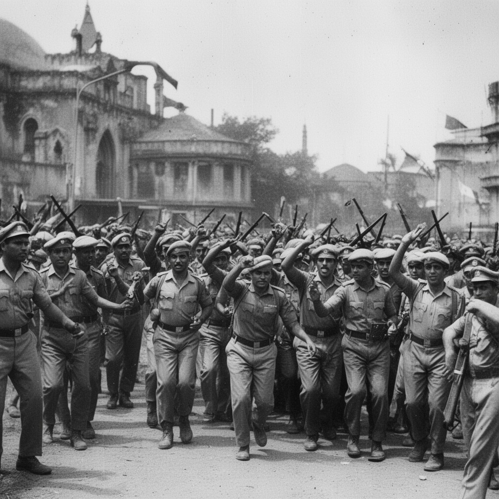 AI-generated illustration of police action Operation Polo (September 1948)