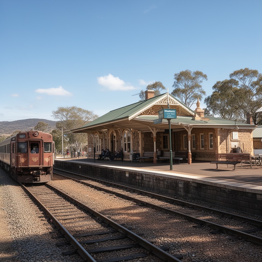 AI-generated illustration of Muswellbrook railway station