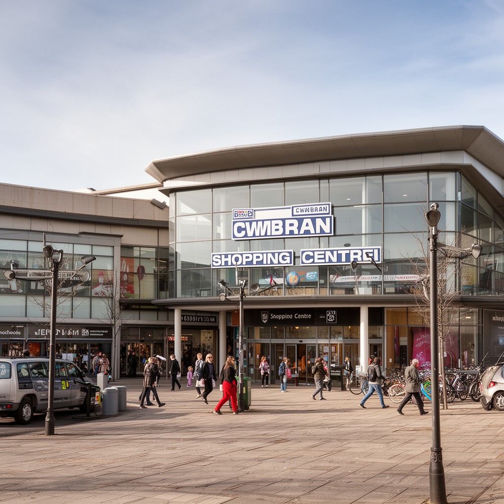 AI-generated illustration of Cwmbran Shopping Centre