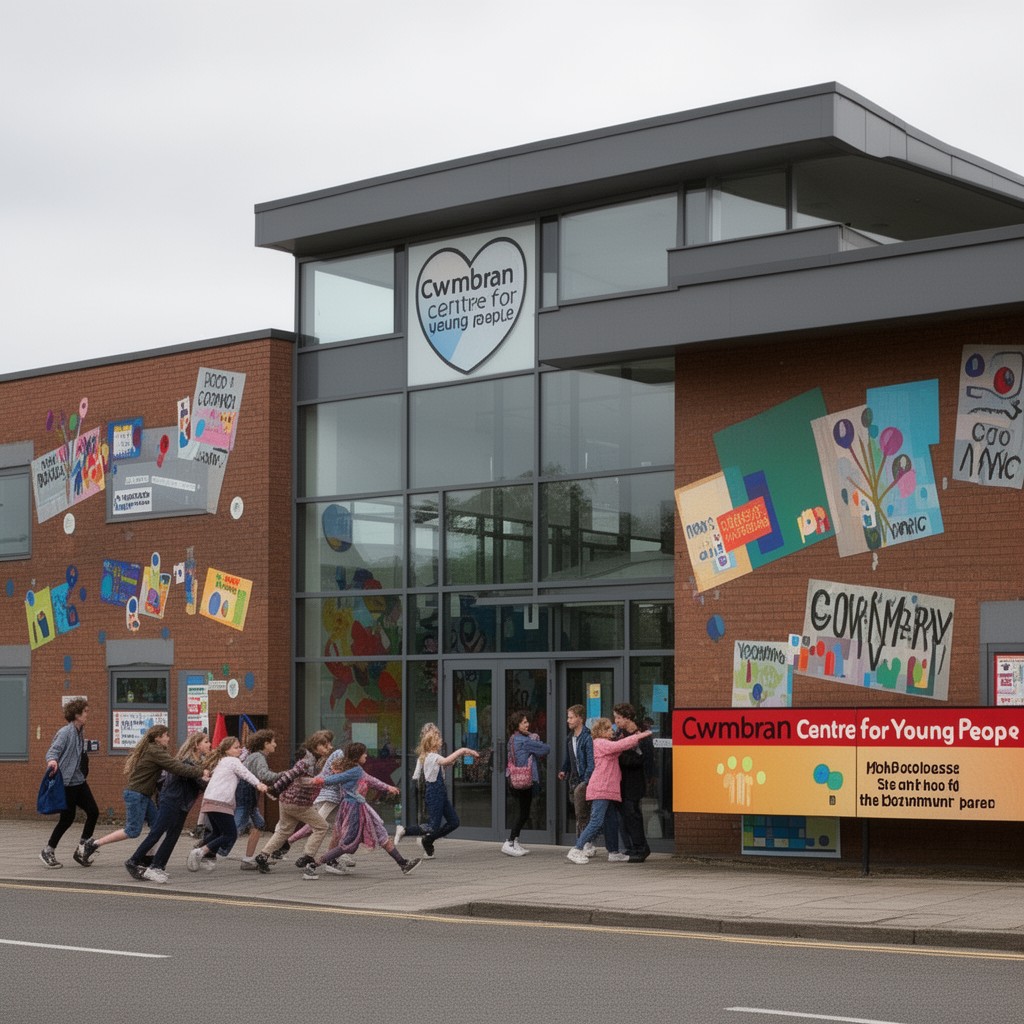 AI-generated illustration of Cwmbran Centre for Young People