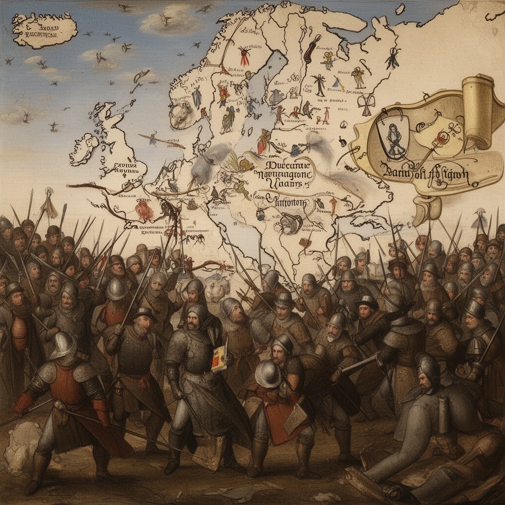 AI-generated illustration of European wars of religion
