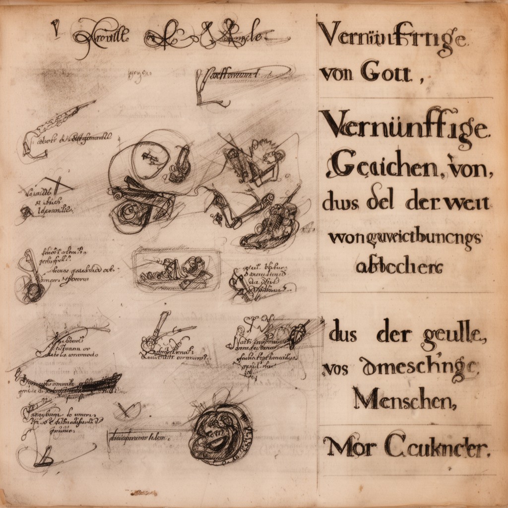 AI-generated illustration of Vernünftige Gedanken von Gott, der Welt und der Seele des Menschen, auch allen Dingen überhaupt