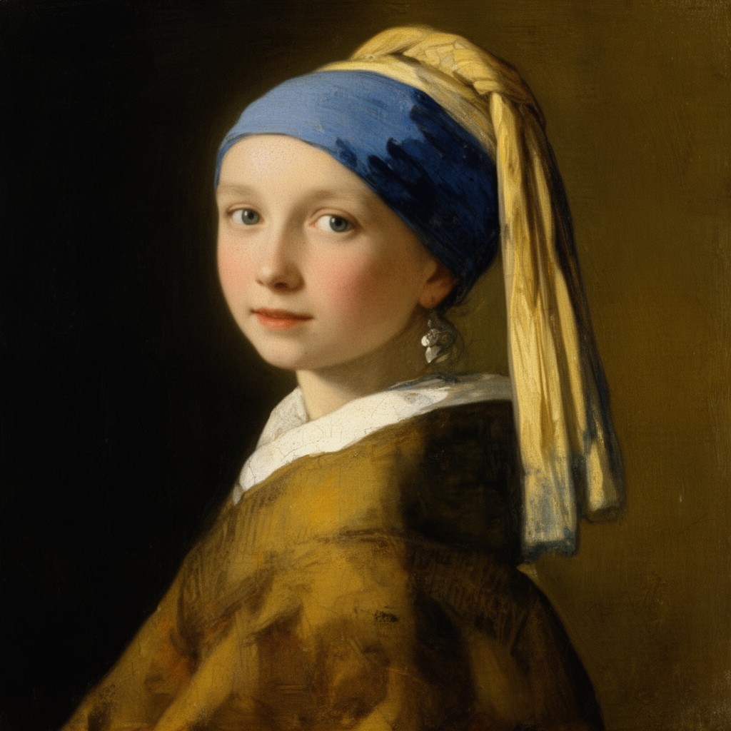 AI-generated illustration of Girl with a Pearl Earring
