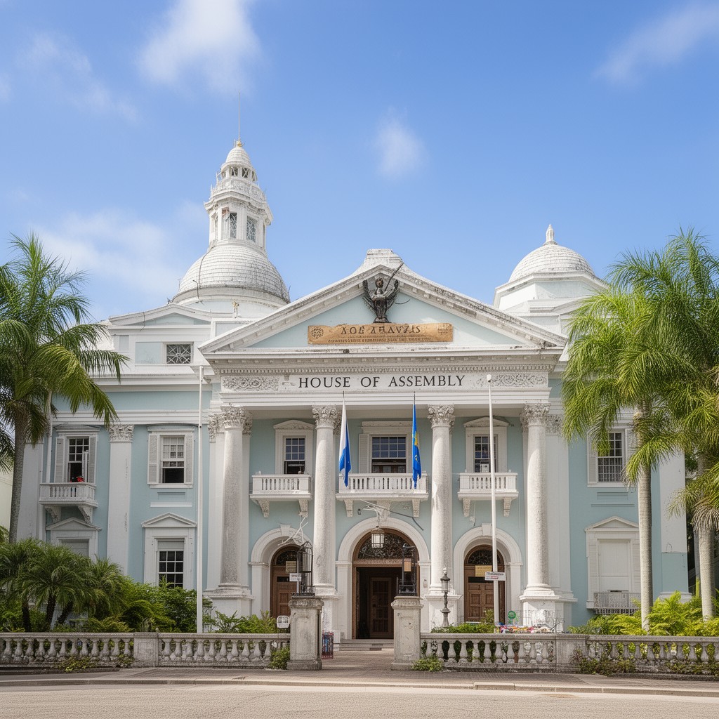 AI-generated illustration of Bahamas House of Assembly building