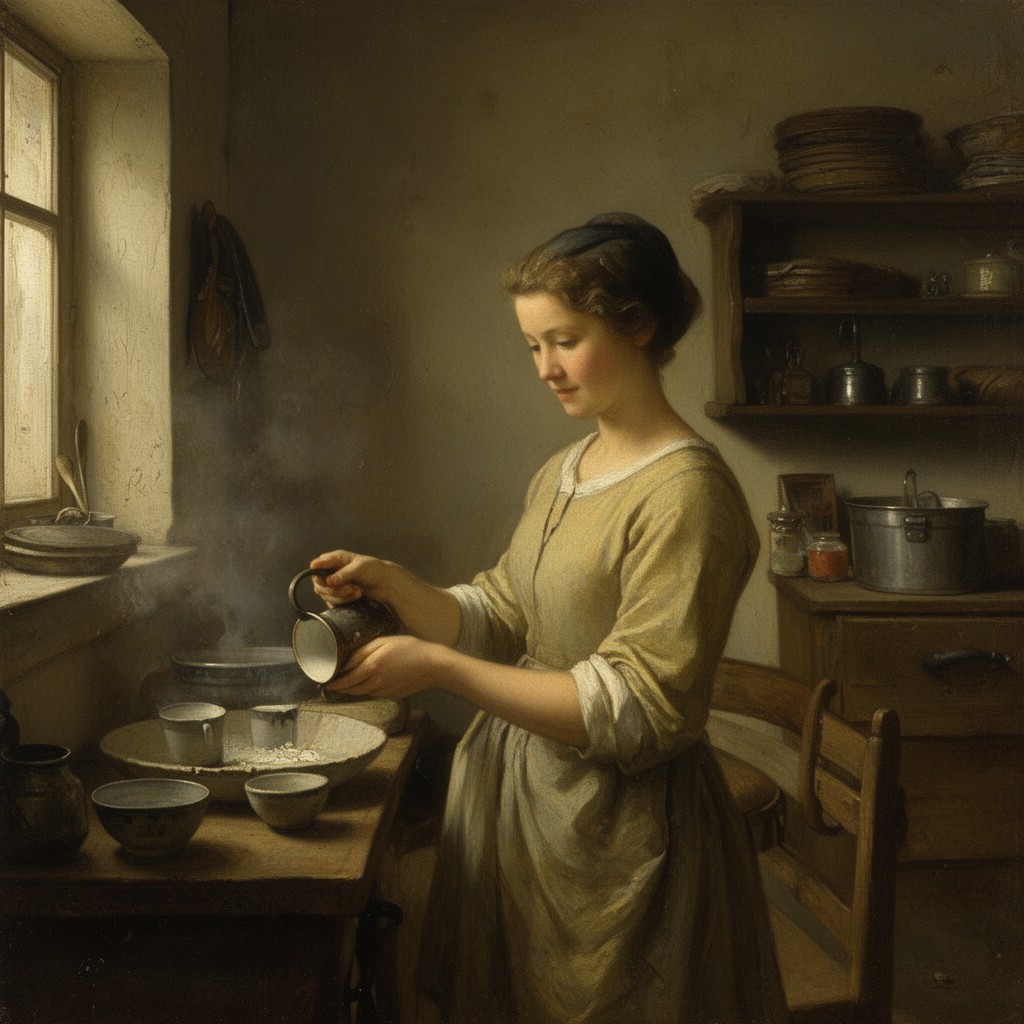 AI-generated illustration of The Milkmaid