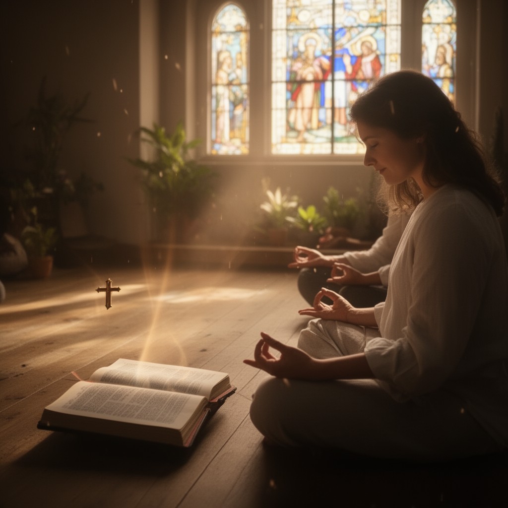 AI-generated illustration of Christian meditation