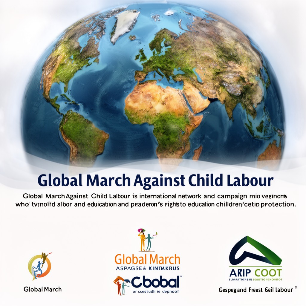 AI-generated illustration of Global March Against Child Labour