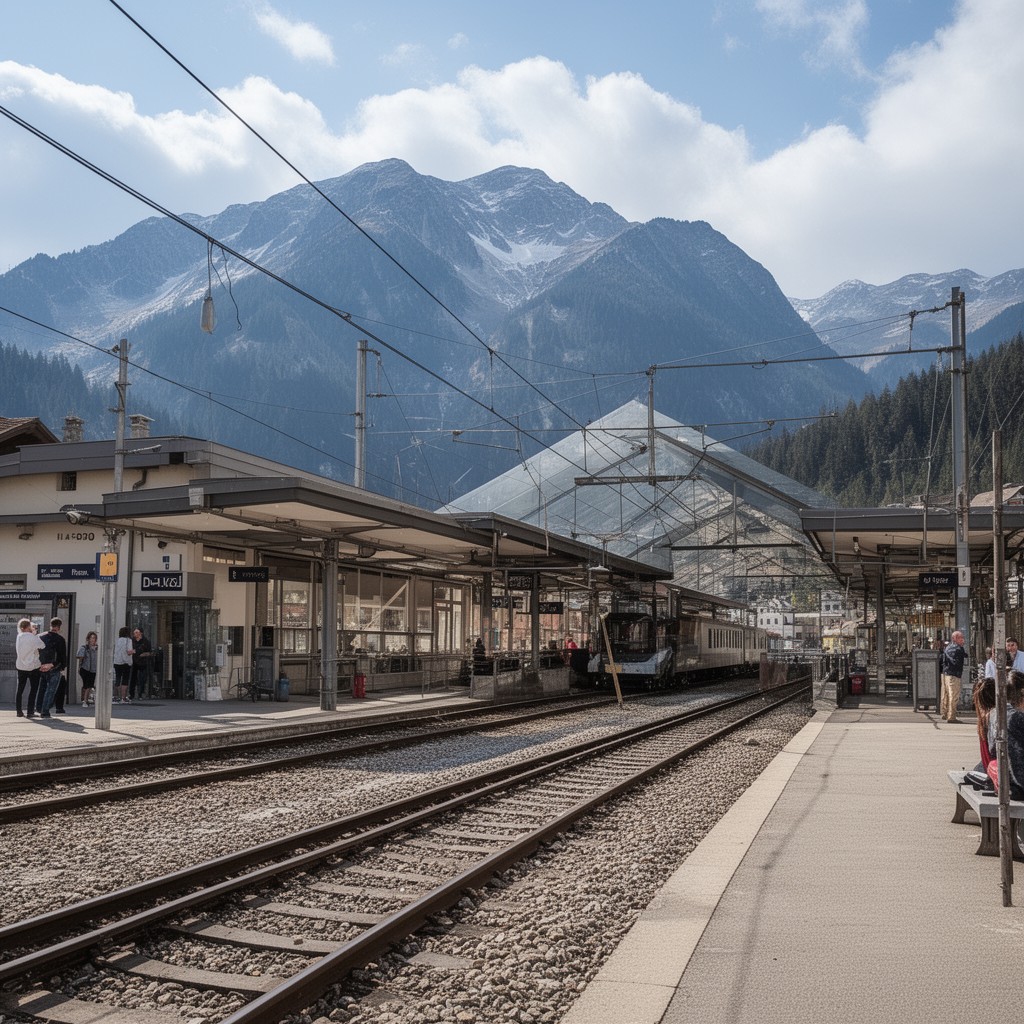AI-generated illustration of Davos Platz railway station