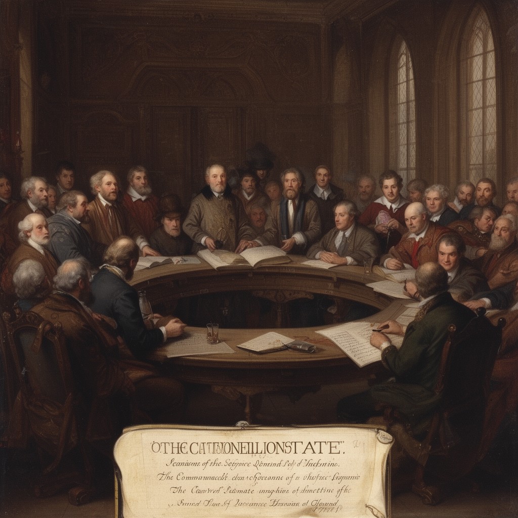 AI-generated illustration of Council of State of the Commonwealth of England