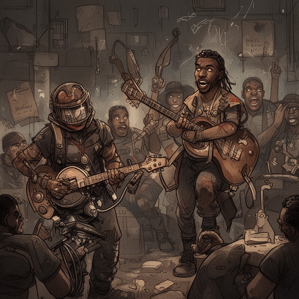 AI-generated illustration of Guitar Bains
