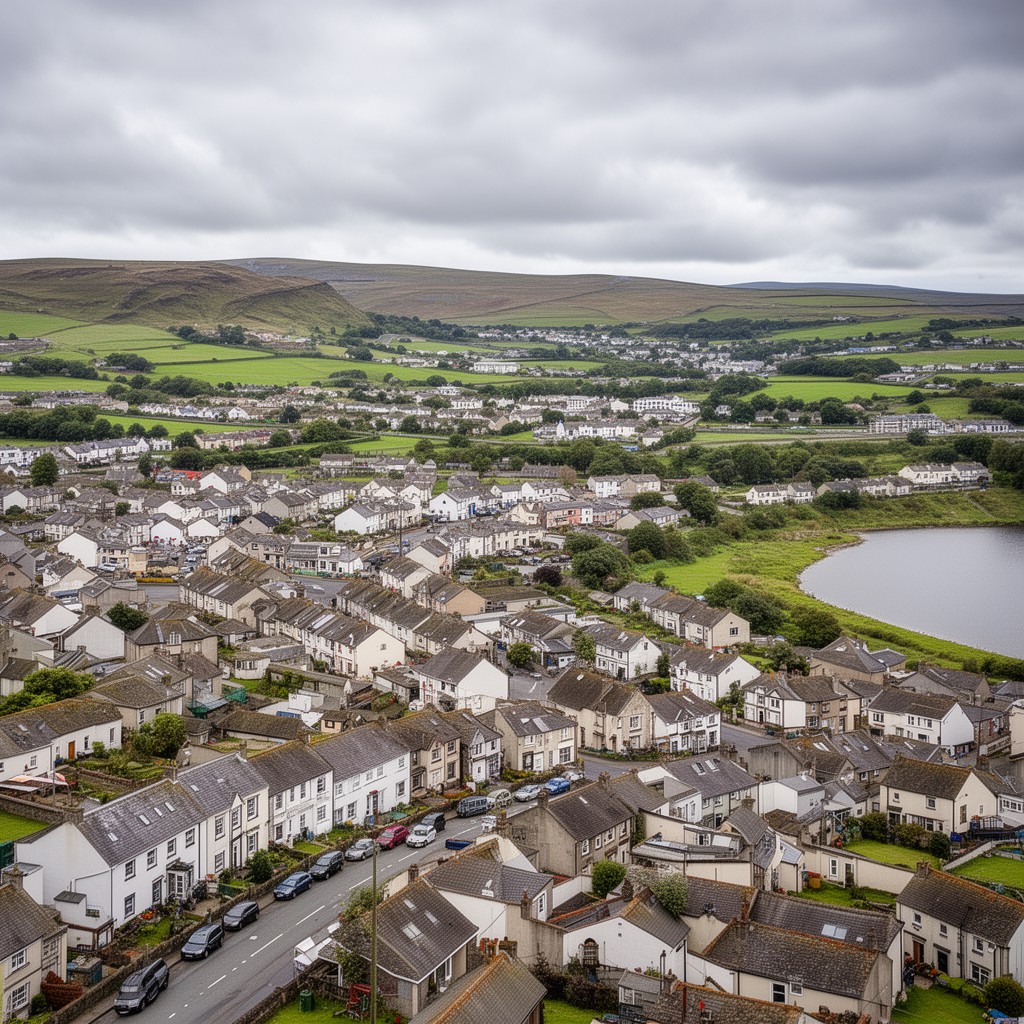 AI-generated illustration of Onchan, Isle of Man