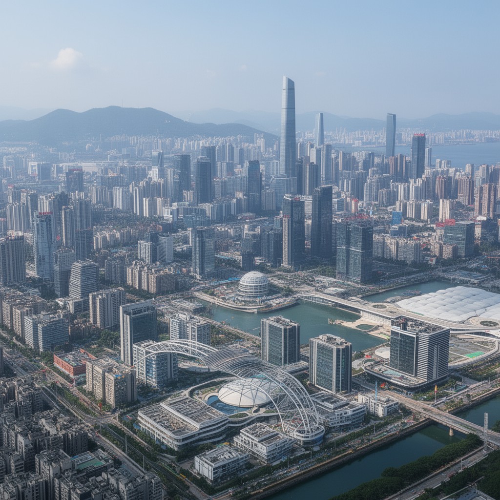 AI-generated illustration of Shenzhen Qianhai Cooperation Zone