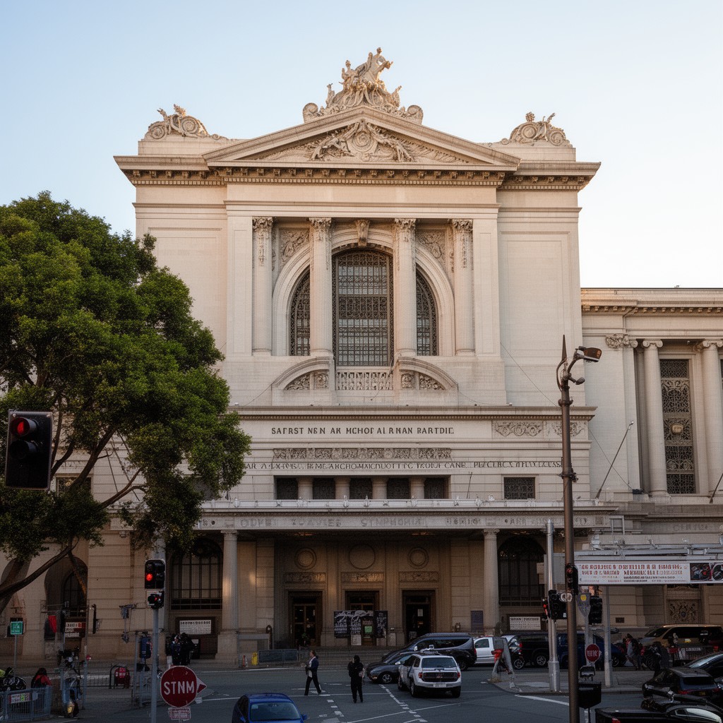 AI-generated illustration of San Francisco War Memorial and Performing Arts Center