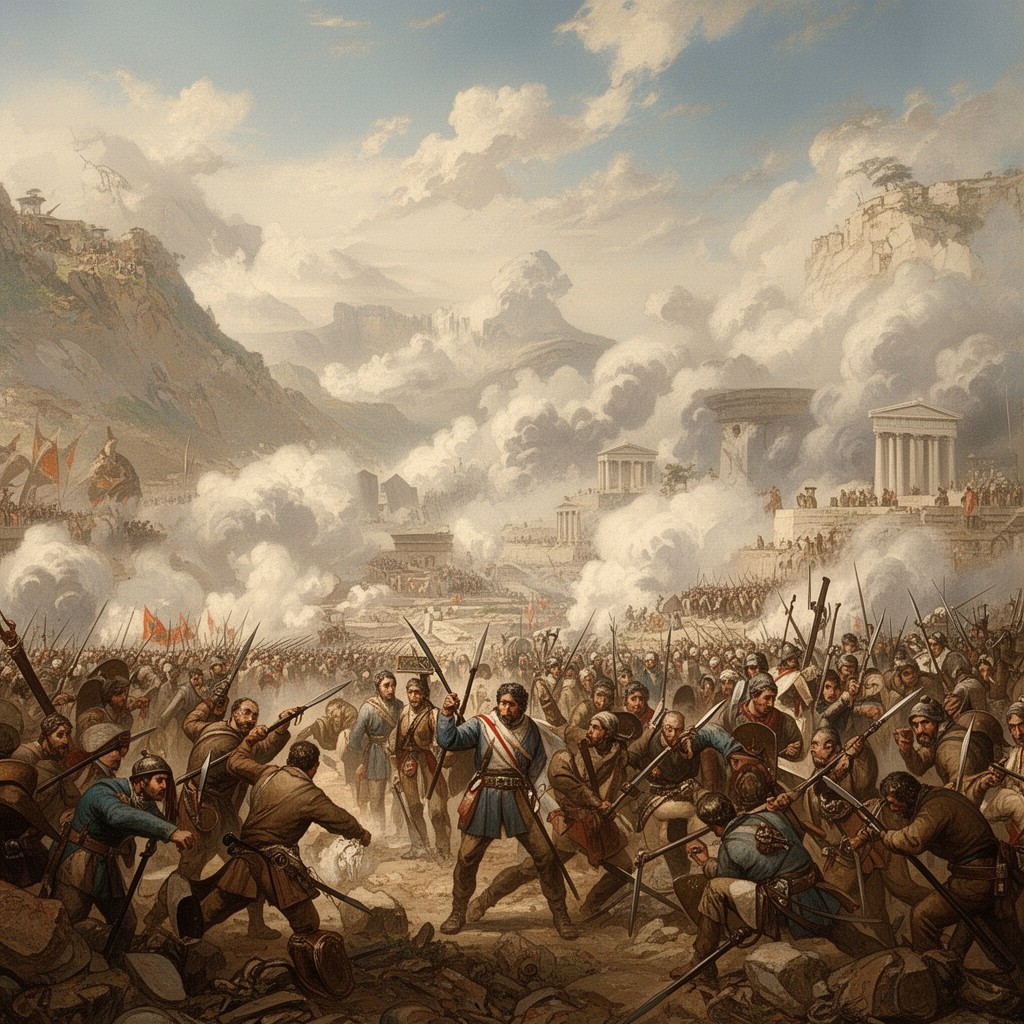 AI-generated illustration of Macedonian Wars