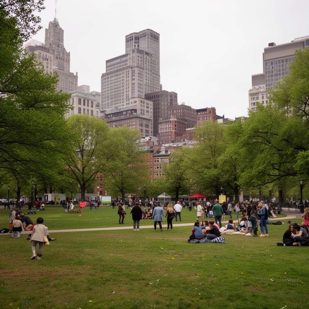 AI-generated illustration of Boston Common