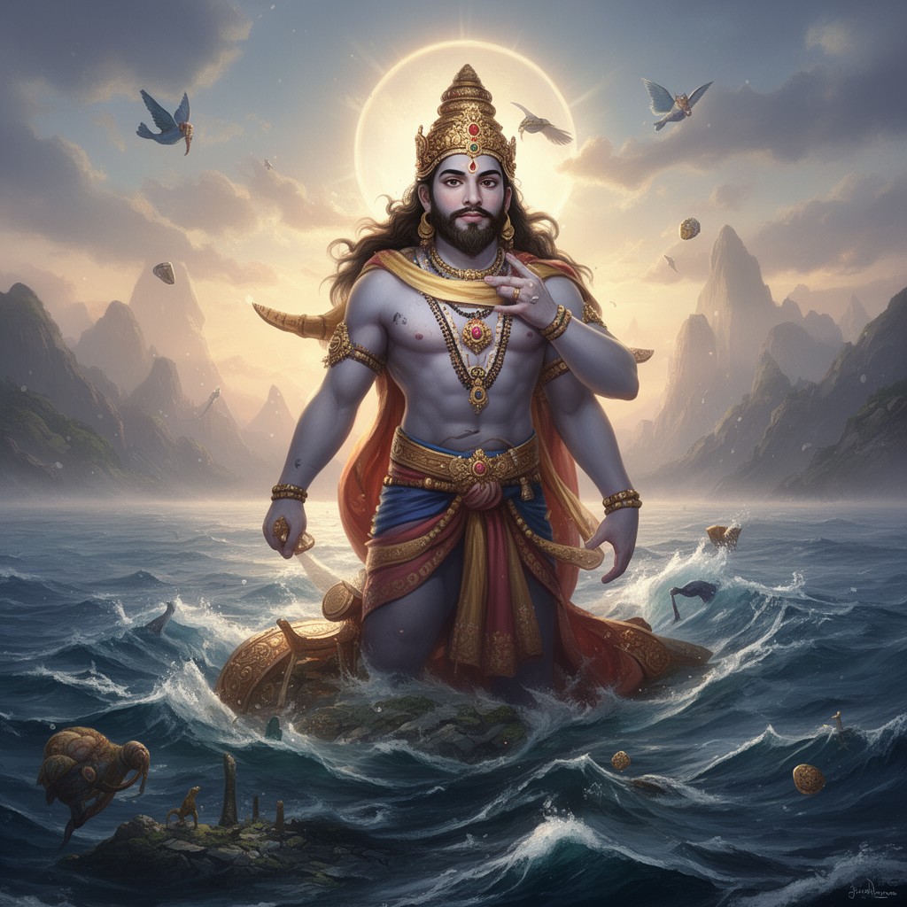 AI-generated illustration of Varuṇa