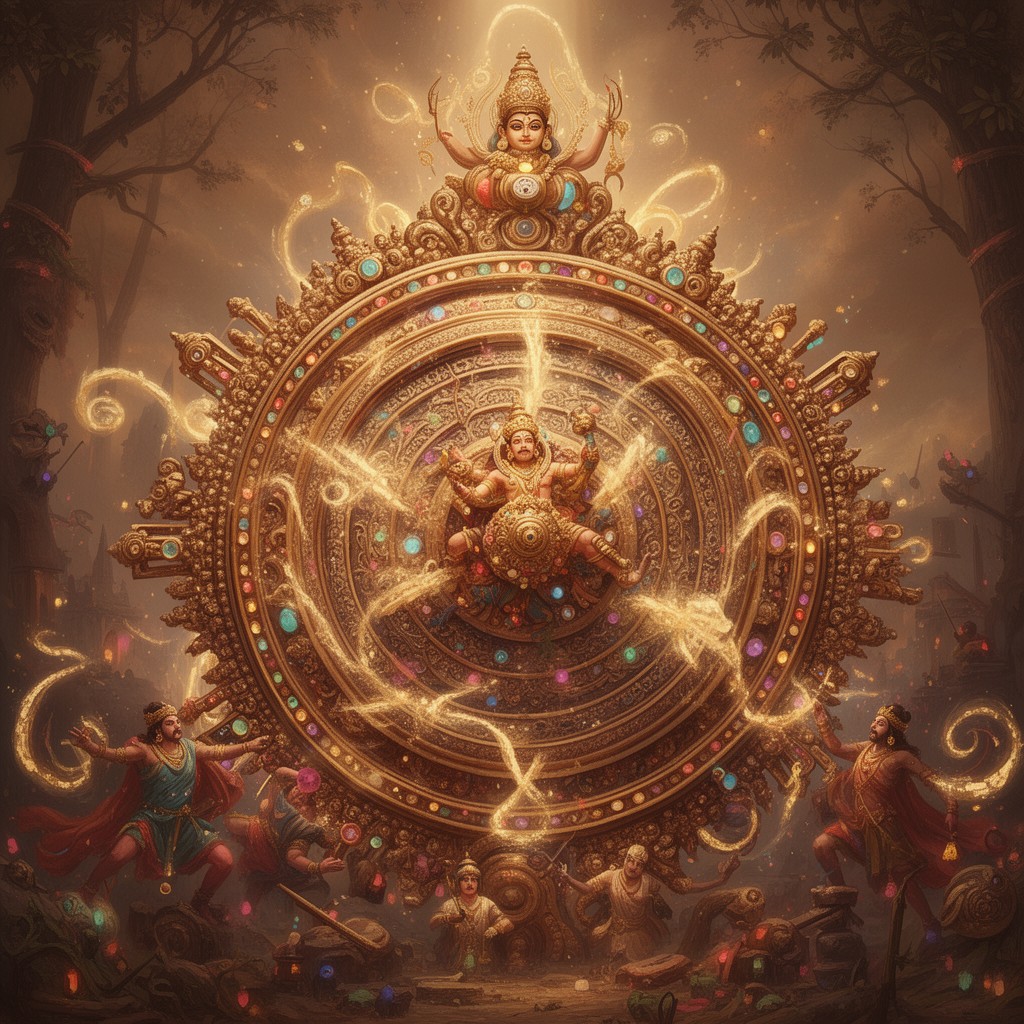 AI-generated illustration of Sudarshana Chakra