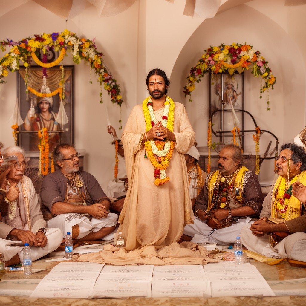 AI-generated illustration of International Society for Krishna Consciousness