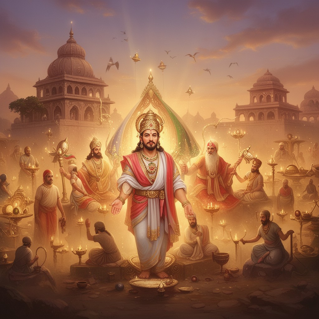AI-generated illustration of Indian religions