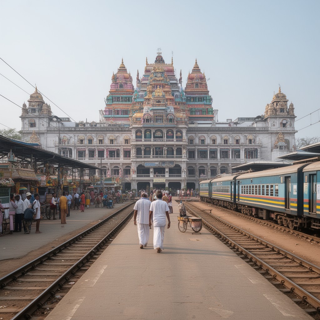 AI-generated illustration of Tirupati railway station
