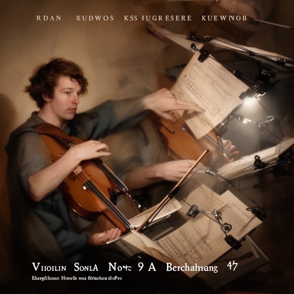AI-generated illustration of Violin Sonata No. 9 in A major, Op. 47, by Ludwig van Beethoven