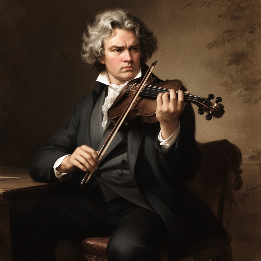 AI-generated illustration of Beethoven’s Kreutzer Sonata