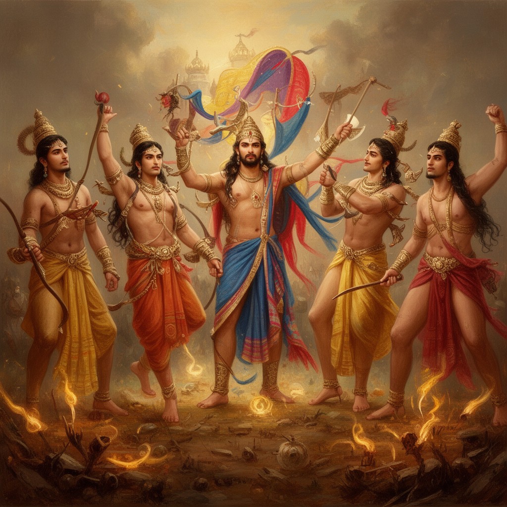 AI-generated illustration of Pandavas