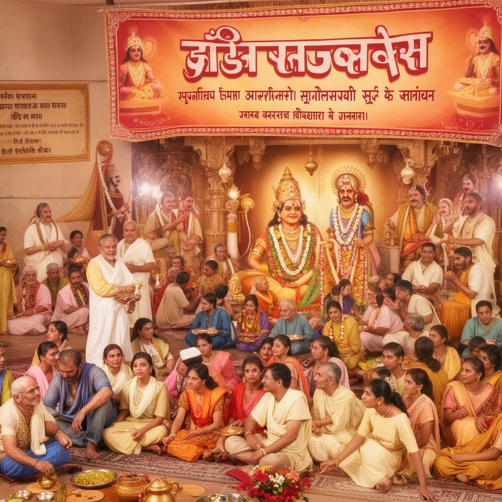 AI-generated illustration of Gita Jayanti celebrations