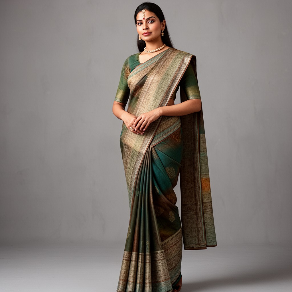 AI-generated illustration of Nauvari saree