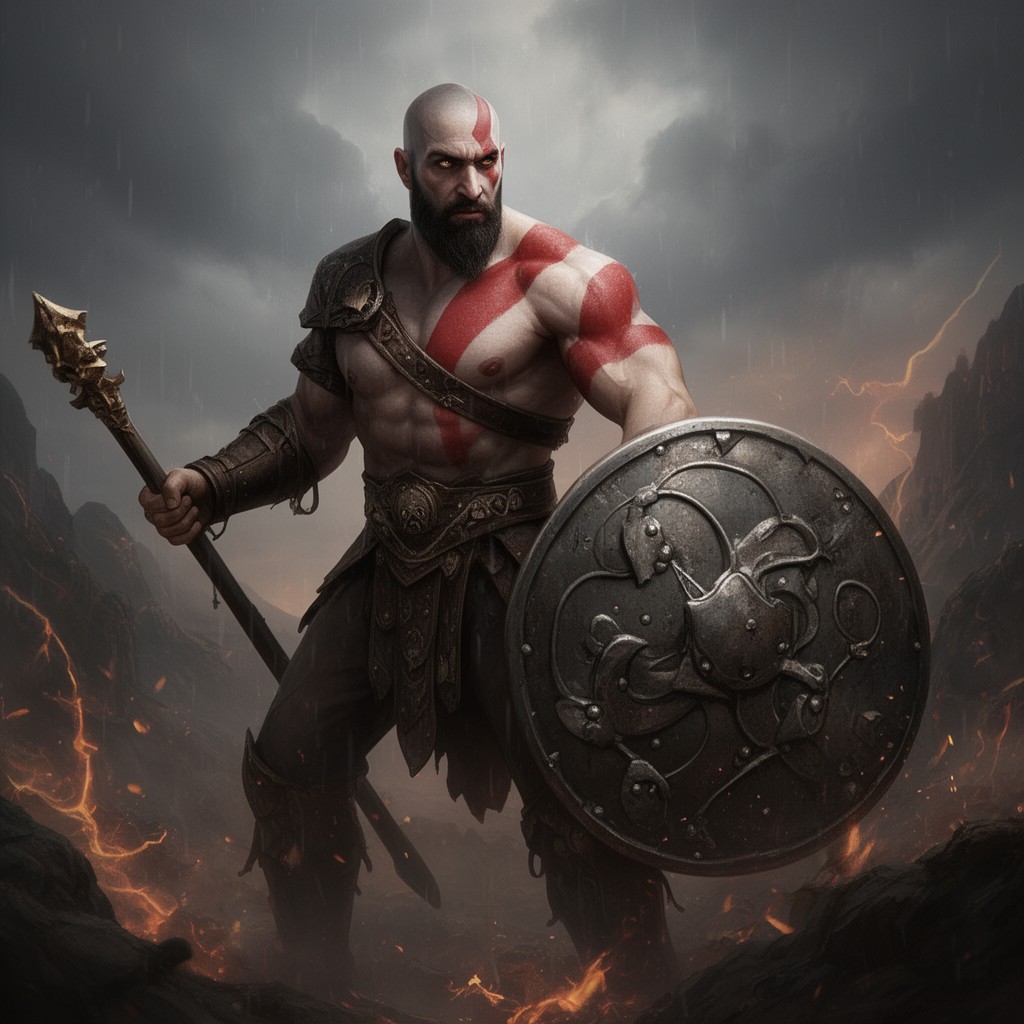 AI-generated illustration of Kratos