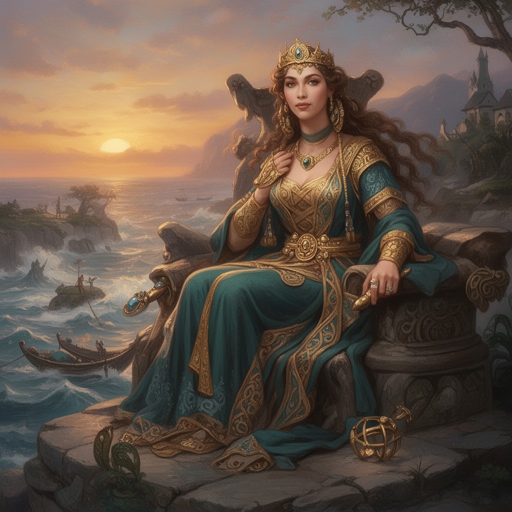 AI-generated illustration of queen of the Phaeacians