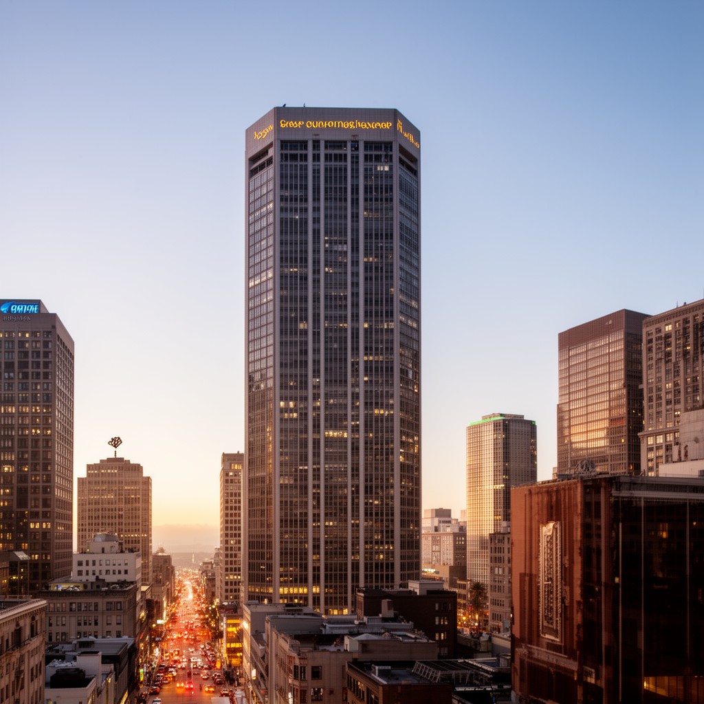 AI-generated illustration of 555 California Street
