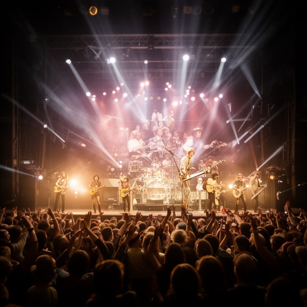 AI-generated illustration of The Last Waltz concert by The Band
