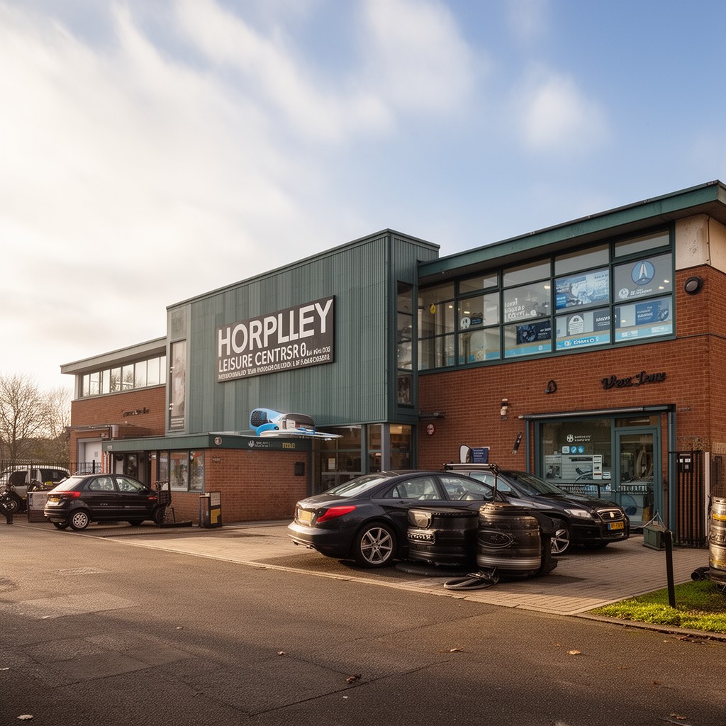AI-generated illustration of Horley Leisure Centre
