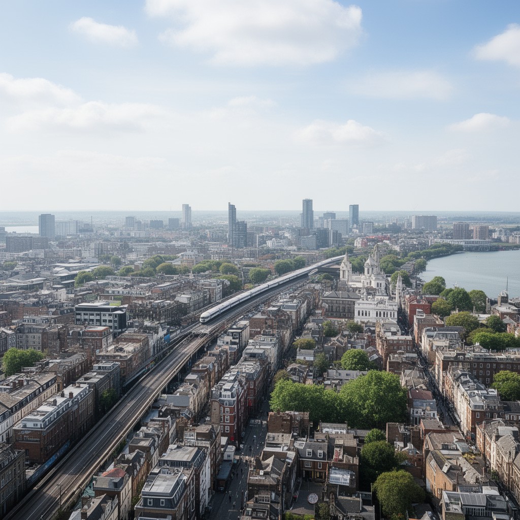 AI-generated illustration of London to Worthing corridor