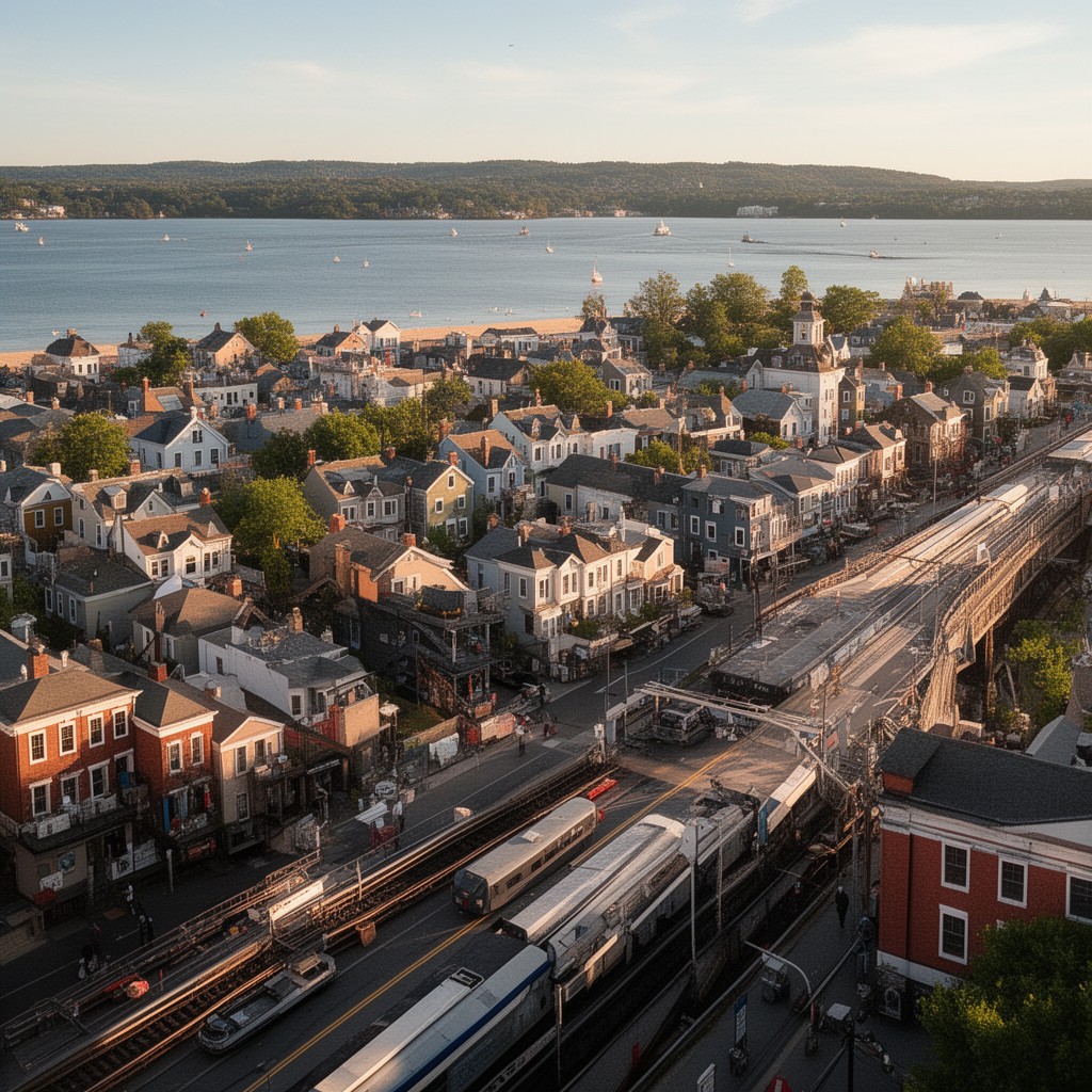 AI-generated illustration of Wollaston, Quincy, Massachusetts
