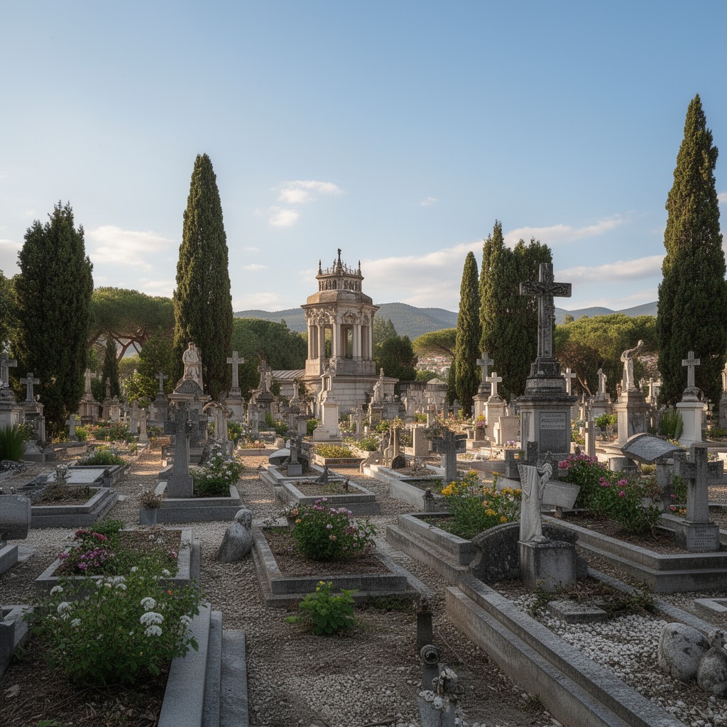 AI-generated illustration of Mingorrubio Cemetery