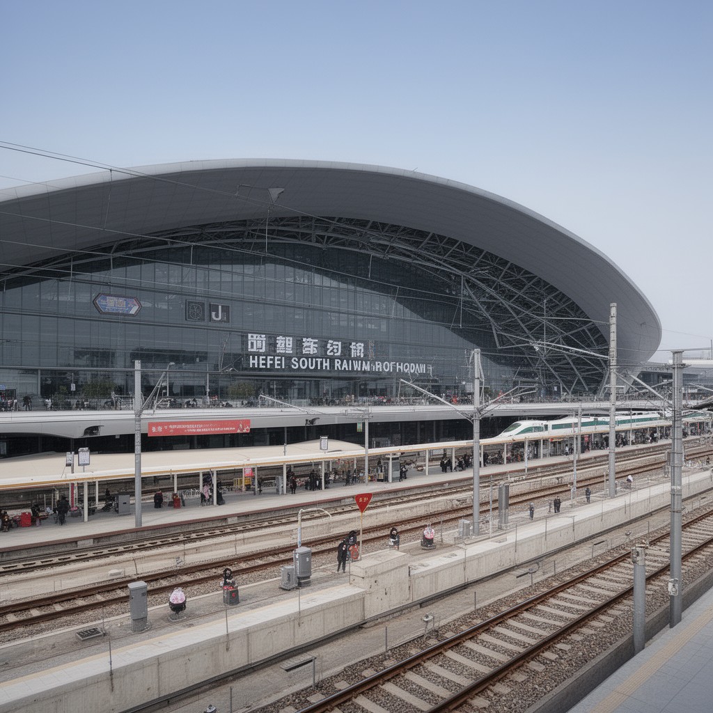 AI-generated illustration of Hefei South Railway Station