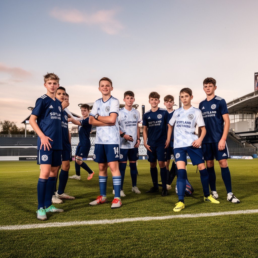 AI-generated illustration of Scotland national under-17 football team